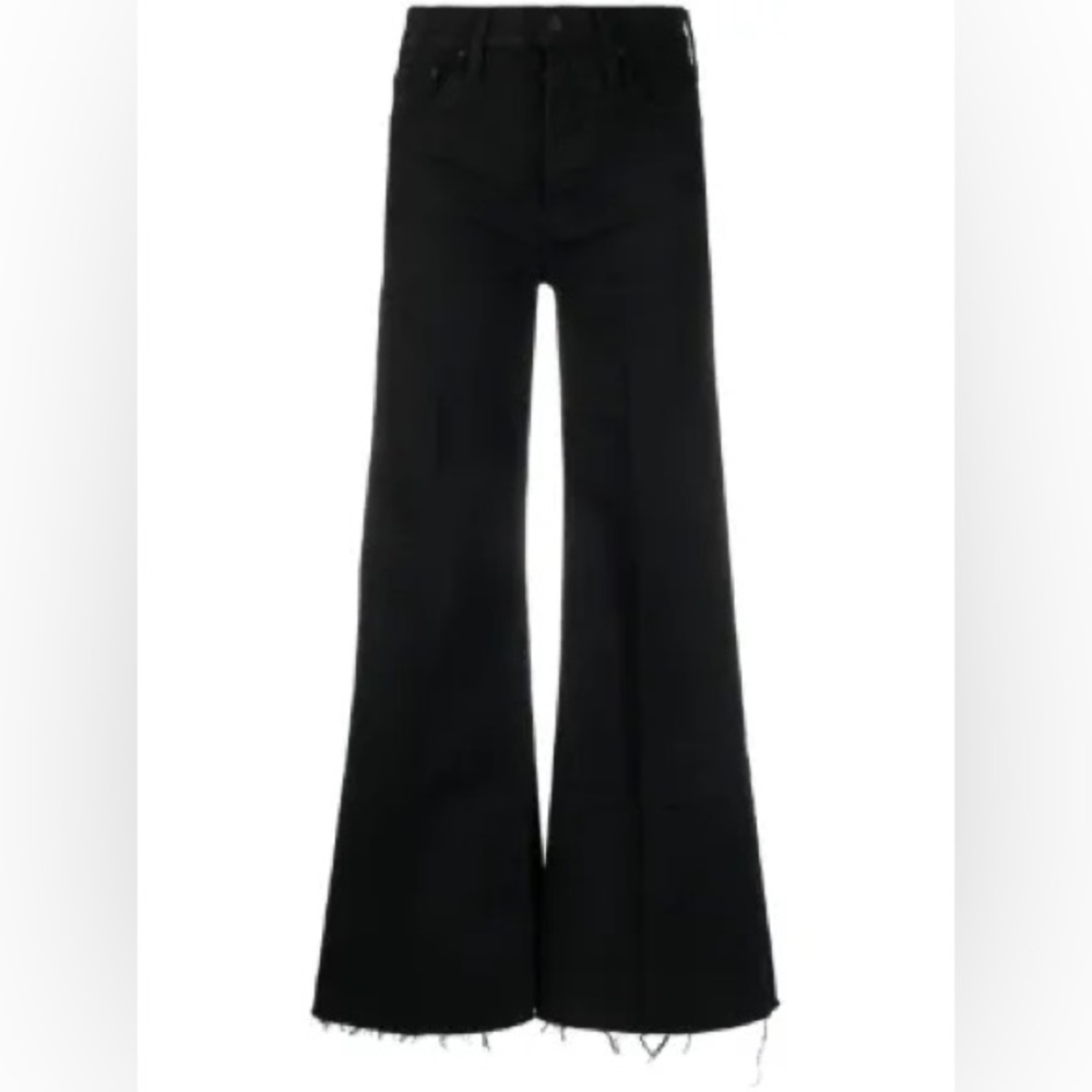 NWOT MOTHER Black Weekender Fray Denim Jeans